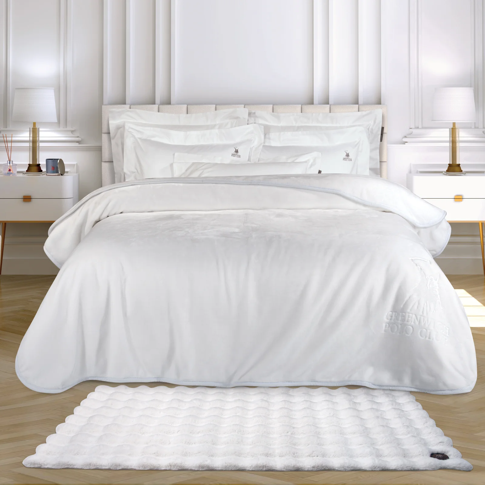 Φωτογραφία προϊόντος: Χαλί Διάδρομος 75x200 Faux Fur Essential Greenwich Polo Club 3111 White 100% Πολυέστερ