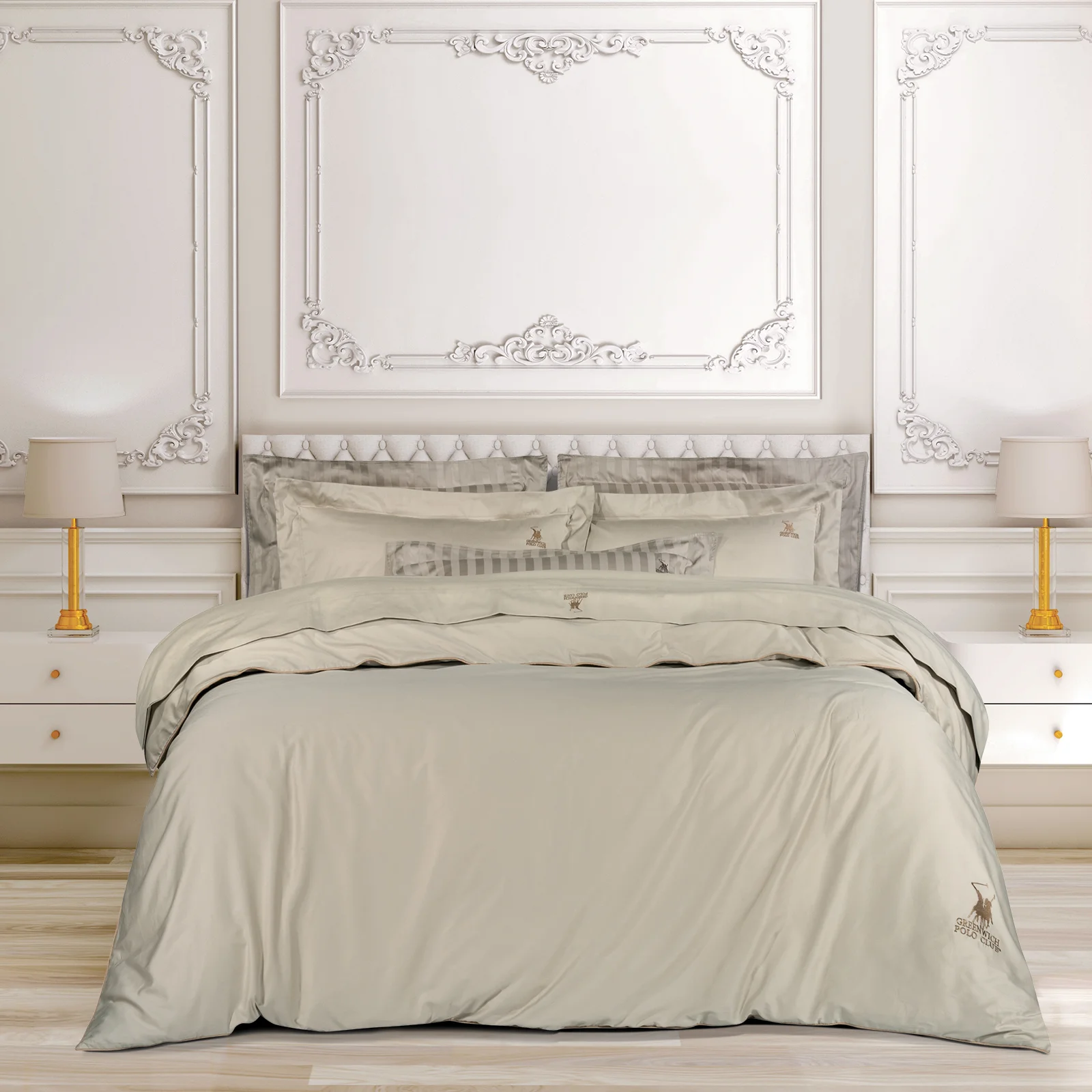 Φωτογραφία προϊόντος: Σετ Σεντόνια 250x270 King Size Classic Greenwich Polo Club 2181 Σπαγγί Χωρίς Λάστιχο100% Βαμβακοσατέν