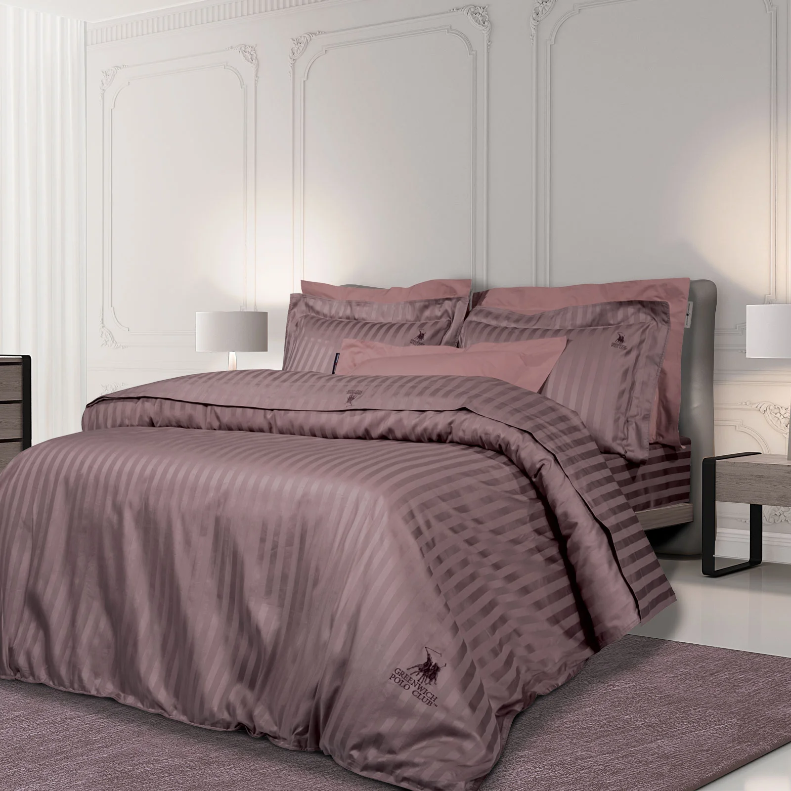Φωτογραφία προϊόντος: Σετ Σεντόνια 270x280 King Size Χωρίς Λάστιχο Cotton Premium Greenwich Polo Club 2155 Μπορντώ