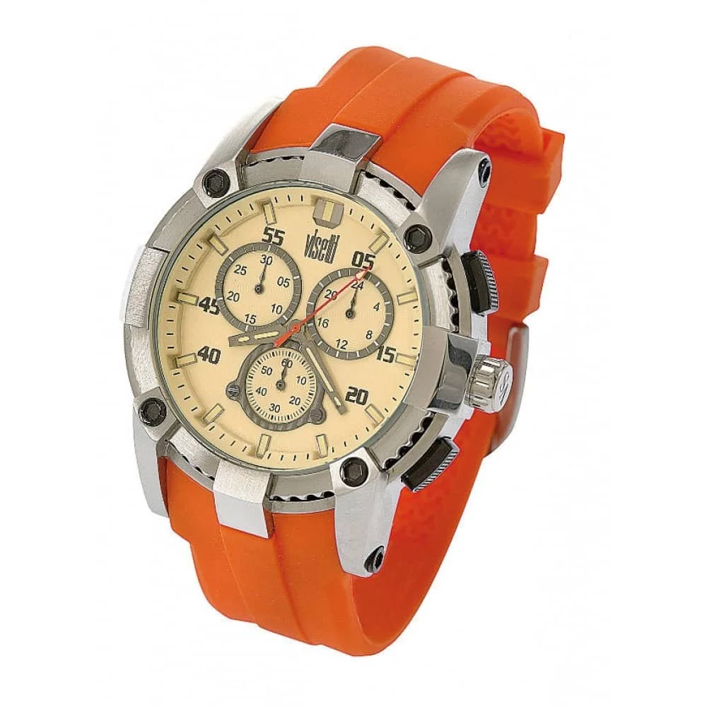 Φωτογραφία προϊόντος: Visetti Atlas Series, Unisex Watch, Chronograph, Orange Rubber Strap TB-550SO