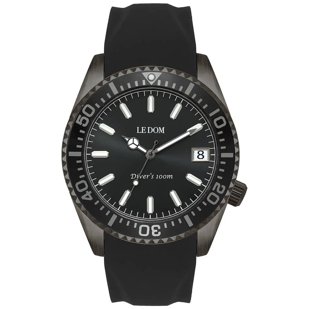 Φωτογραφία προϊόντος: Le Dom Divers, Men's Watch, Black Silicone Strap LD.1490-1