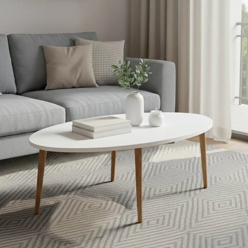 Φωτογραφία προϊόντος: Τραπέζι σαλονιού Barton λευκό-καφέ 90x45x40εκ