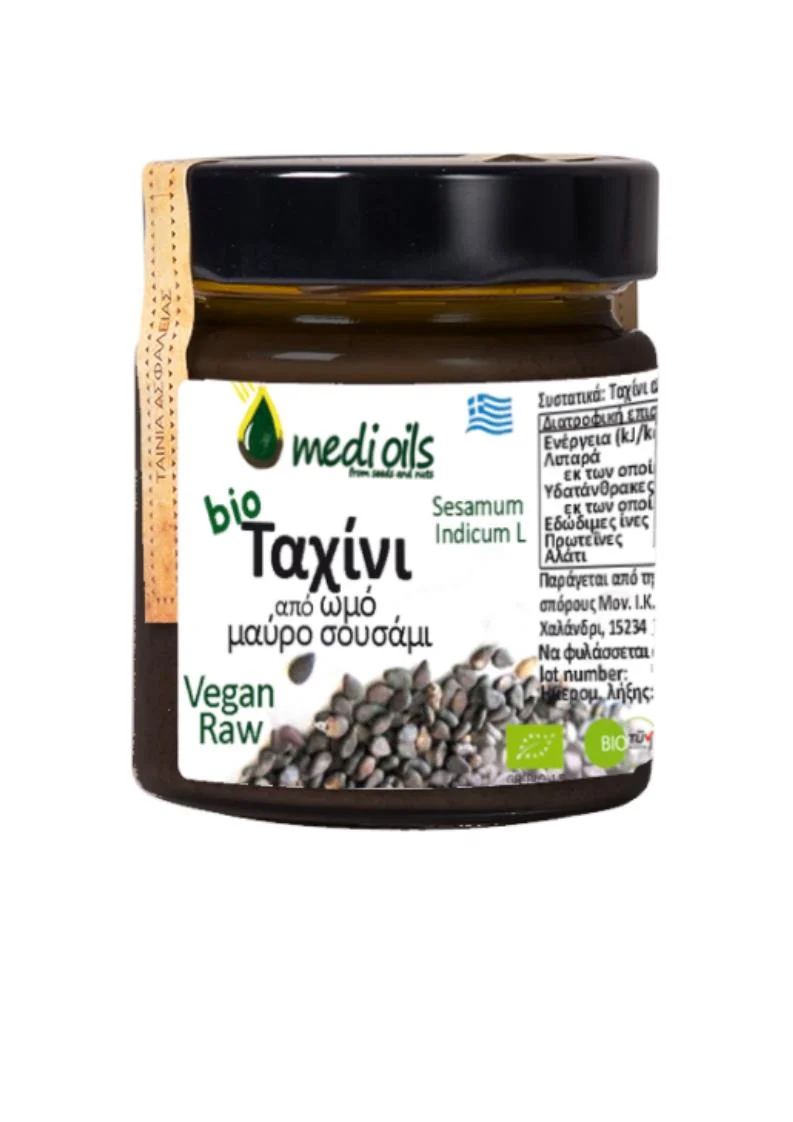 Φωτογραφία προϊόντος: Medi oils Ταχίνι από ωμό μαύρο σουσάμι bio Medioils 215 ml