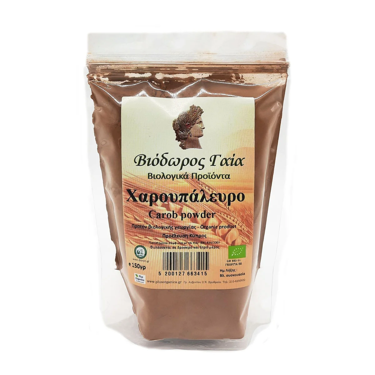 Φωτογραφία προϊόντος: Χαρουπάλευρο Carob powder 'Βιόδωρος Γαία' 150γρ