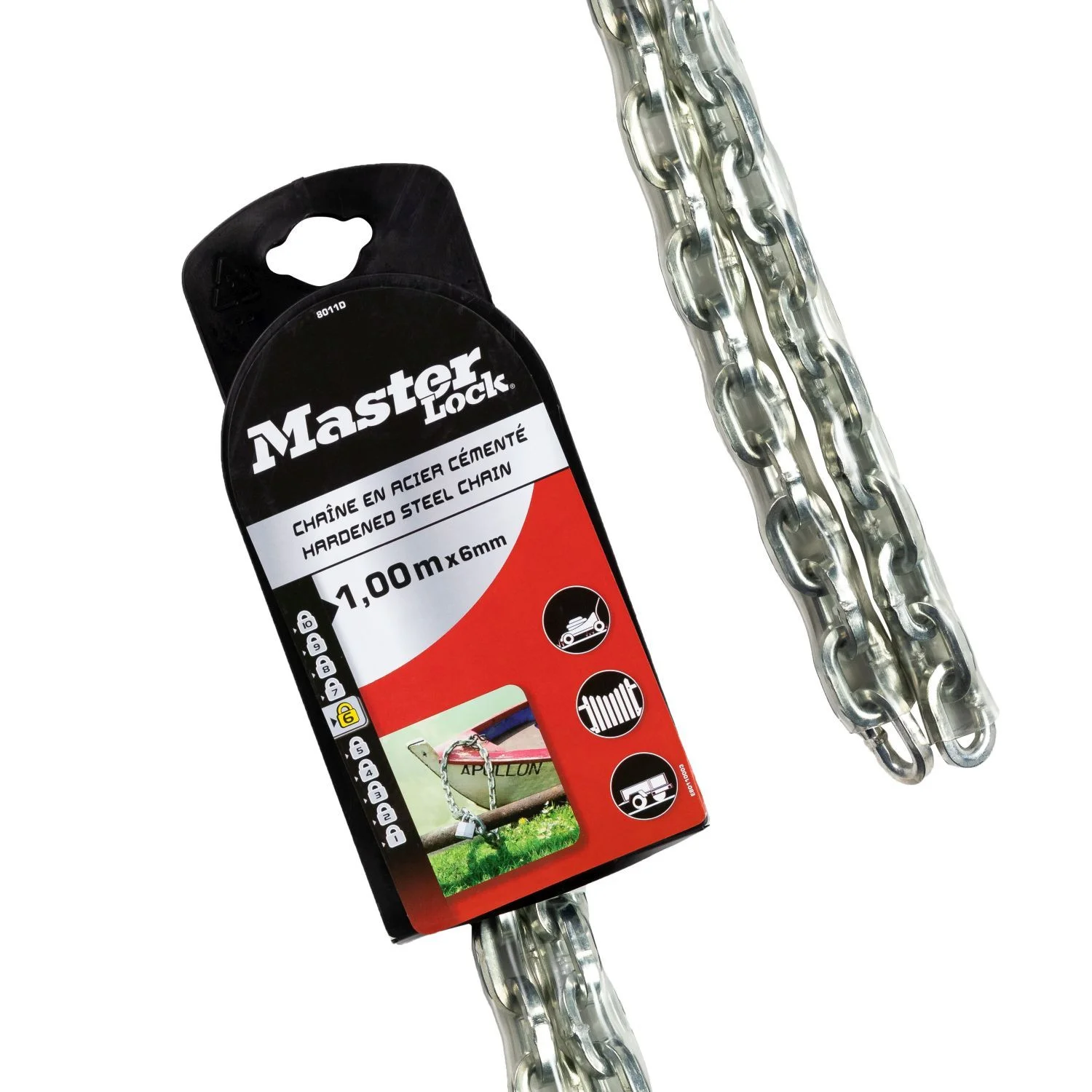 Φωτογραφία προϊόντος: Αλυσίδα 60cm Φ08 Master Lock ατσάλινη με επένδυση βινυλίου