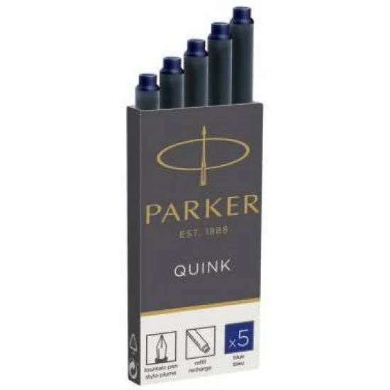 Φωτογραφία προϊόντος: Parker Quink Cartridge Ανταλλακτικό Μελάνι για Πένα σε Μπλε χρώμα 5τμχ