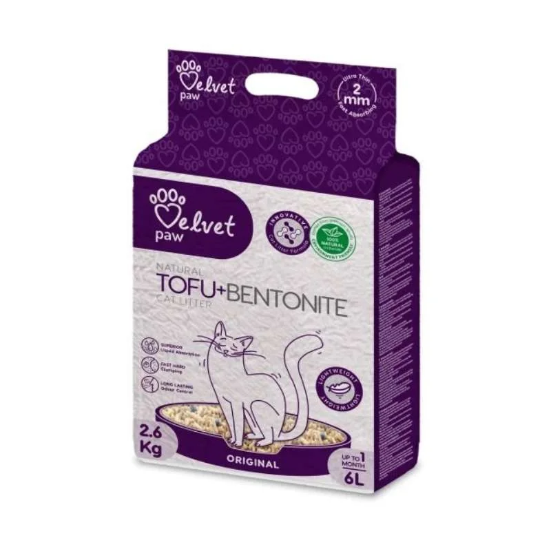 Φωτογραφία προϊόντος: Velvet Paw Tofu – Φυσική Άμμος Γάτας Bentonite Original 6L