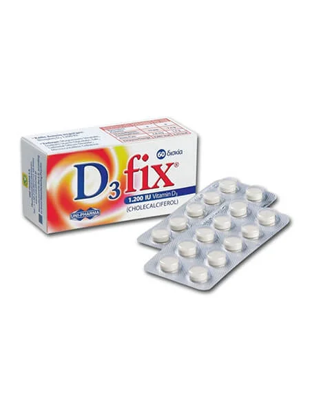 Φωτογραφία προϊόντος: Unipharma D3 Fix 1.200 IU Vitamin D3 60 Δισκία