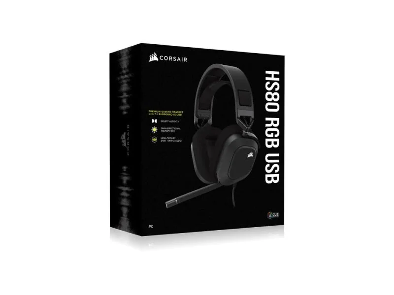 Φωτογραφία προϊόντος: Corsair Wired Gaming Headset HS80 RGB USB - Carbon - CA-9011237-EU