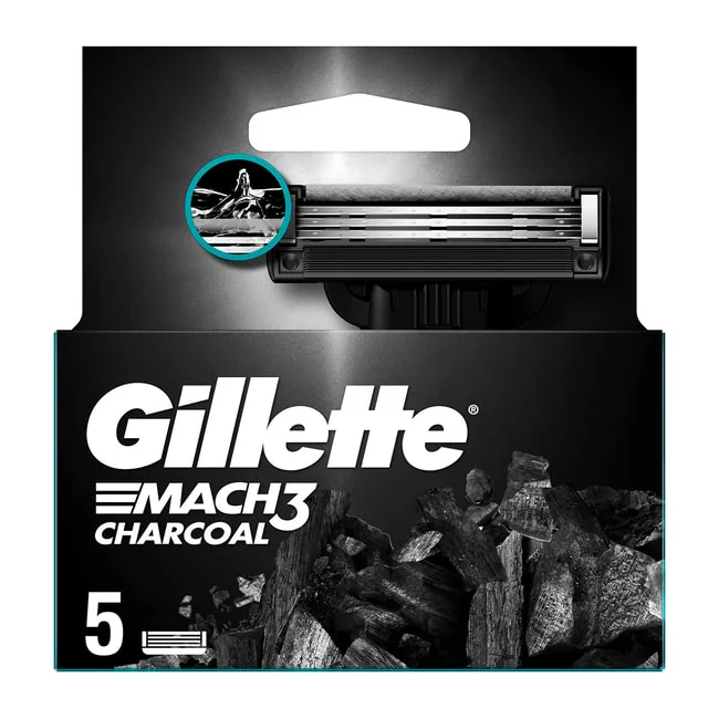 Φωτογραφία προϊόντος: Gillette Ανταλλακτικές Κεφαλές Ξυριστικής Μηχανής Mach3 Charcoal 5τμχ