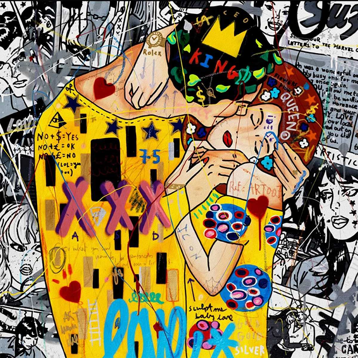 Φωτογραφία προϊόντος: Πίνακας σε καμβά The kiss street art
