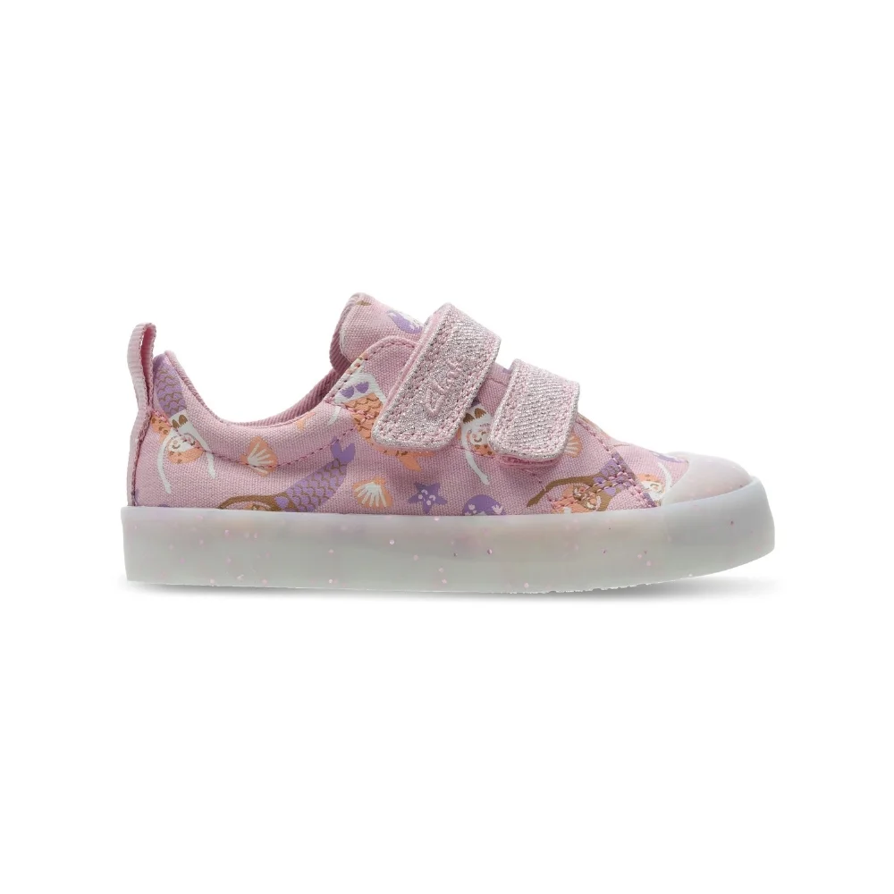 Φωτογραφία προϊόντος: Παιδικό Clarks sneakers πάνινο Foxing Print T 26158356 ροζ/pink canvas
