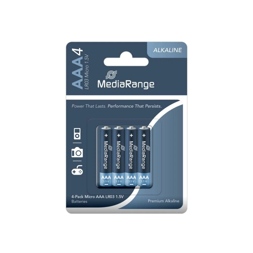 Φωτογραφία προϊόντος: MediaRange Premium Alkaline Batteries Micro AAA|LR03|1.5V Pack 4 (MRBAT101)