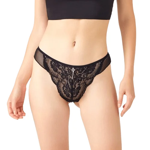 Φωτογραφία προϊόντος: Γυναικείο δαντελωτό εσώρουχο με κρεμαστό μαύρο