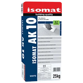 Φωτογραφία προϊόντος: ISOMAT AK-10 Τσιμεντοειδής Κόλλα Πλακιδίων με Μηδενική Ολίσθηση Λευκή 5 Kg