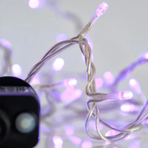 Φωτογραφία προϊόντος: ΣΕΙΡΑ, 240 LED 3MM, 31V, 8 ΠΡΟΓΡΑΜΜΑΤΑ, ΜΕΤΑΣΧΗΜΑΤΙΣΤΗ ΜΕ ΜΝΗΜΗ, ΠΡΟΕΚΤΑΣΗ ΠΑΡΟΧΗΣ 300CM, ΔΙΑΦΑΝΟ ΚΑΛΩΔΙΟ, ΜΩΒ LED, ΑΝΑ 5CM, ΙΡ44 (600-11584)