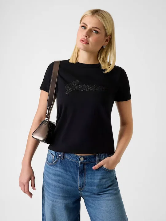 Φωτογραφία προϊόντος: Guess Γυναικείο T-shirt Μαύρο Μαύρο