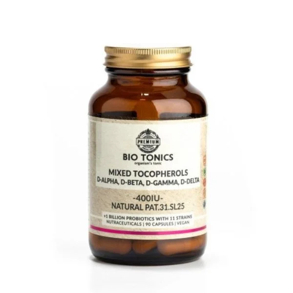 Φωτογραφία προϊόντος: Bio Tonics Premium Mixed Tocopherols Βιταμίνη Ε για το Δέρμα 400iu 90 φυτικές κάψουλες - Bio Tonics
