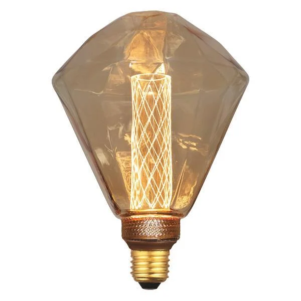 Φωτογραφία προϊόντος: ΛΑΜΠΑ LED ΔΙΑΜΑΝΤΙ G125 3,5W Ε27 2000K 220-240V GOLD GLASS DIMMABLE 147-81824