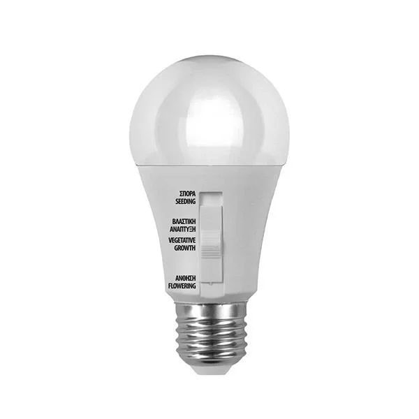 Φωτογραφία προϊόντος: ΛΑΜΠΑ LED SMD ΑΝΑΠΤΥΞΗΣ ΦΥΤΩΝ ΜΕ DIP ΔΙΑΚΟΠΤΗ 9W A60 E27 220-240V