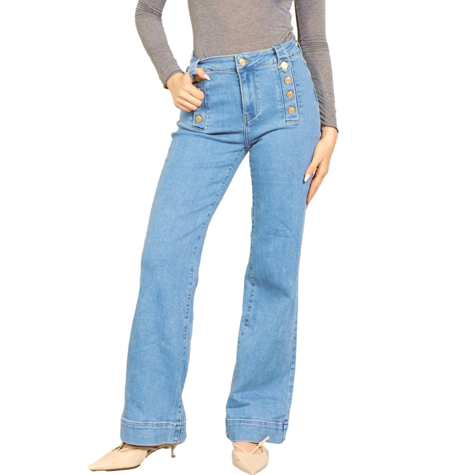 Φωτογραφία προϊόντος: Γυναικείο Jean Susymix high rise flare μπλε Light Blue