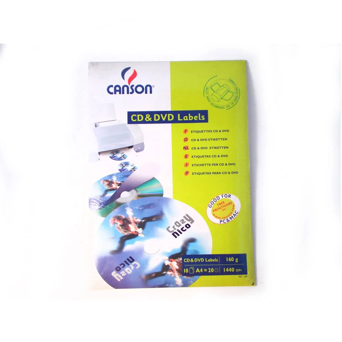 Φωτογραφία προϊόντος: CANSON CD/DVD LABELS 20 ΤΕΜΑΧΙΩΝ 10 ΦΥΛΛΩΝ ΕΤΙΚΕΤΕΣ