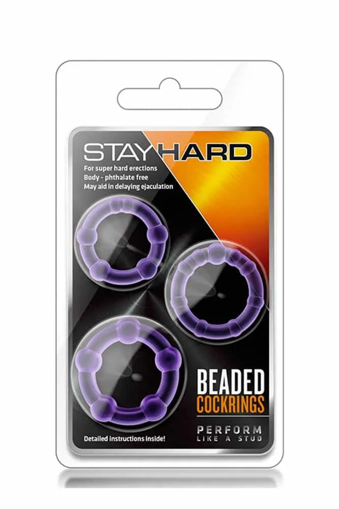 Φωτογραφία προϊόντος: Stay Hard Beaded Cockrings Purple