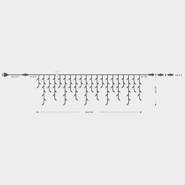 Φωτογραφία προϊόντος: ΒΡΟΧΗ, 144 LED 5MM, 230V, ΕΠΕΚΤΑΣΗ ΕΩΣ 8, ΠΡΟΕΚΤΑΣΗ ΠΑΡΟΧΗΣ 150CM, ΠΡΑΣΙΝΟ ΚΑΛΩΔΙΟ, ΚΑΟΥΤΣΟΥΚ, ΛΕΥΚΟ LED, 300CMX60CM, ΙΡ65 600-11119