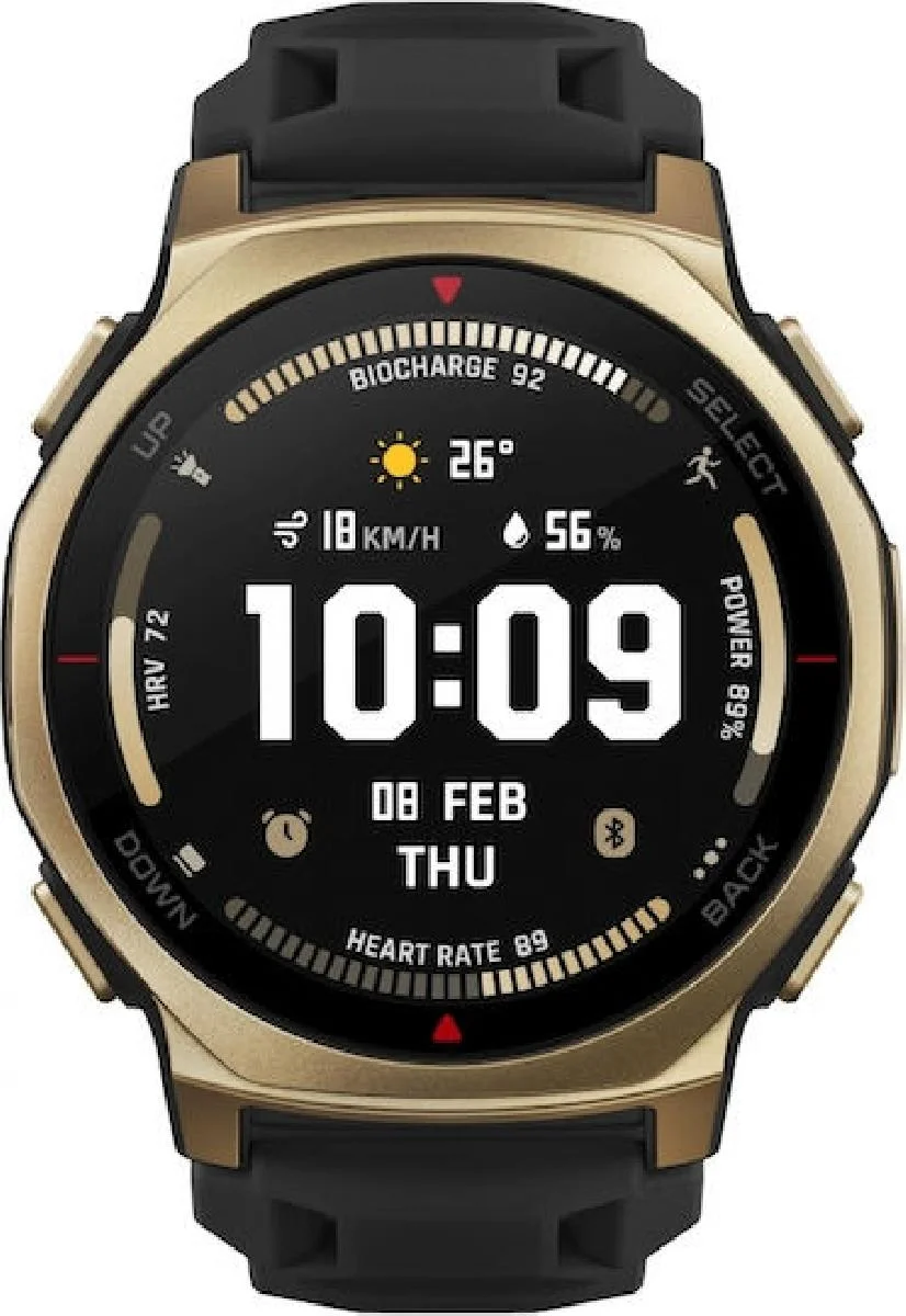 Φωτογραφία προϊόντος: Amazfit T-Rex 3 Pro NFC, 44mm with Silicone Strap, Black Gold EU W2548GL1N