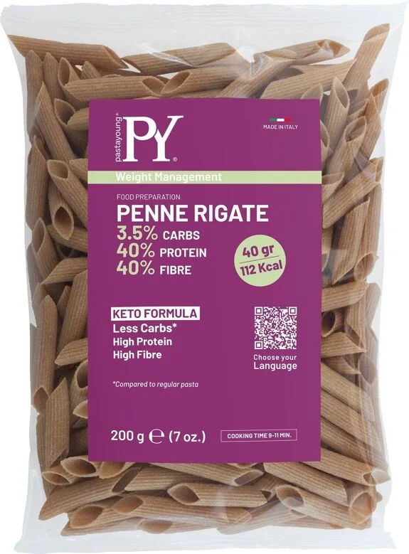 Φωτογραφία προϊόντος: PastaYoung Keto (40% Protein) Penne Rigate - Πένες Ριγέ (200g)