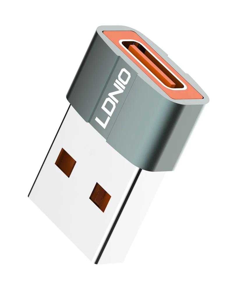 Φωτογραφία προϊόντος: LDNIO αντάπτορας USB σε USB-C LC150, αρσενικό σε θηλυκό, γκρι