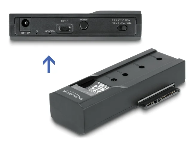 Φωτογραφία προϊόντος: DELOCK docking station 64253 για M.2 + 2.5+#34;/3.5+#34; SSD/HDD, 10Gbps, μαύρο