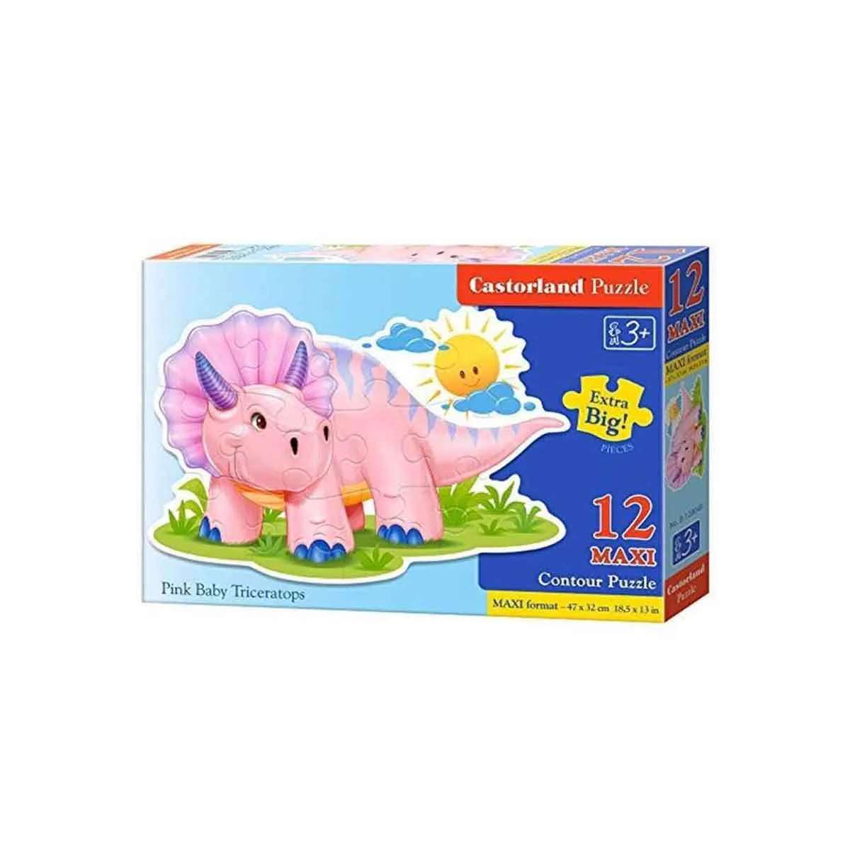 Φωτογραφία προϊόντος: Puzzle CASTORLAND Pink Bady Triceratops - 12 MAXI κομμάτια