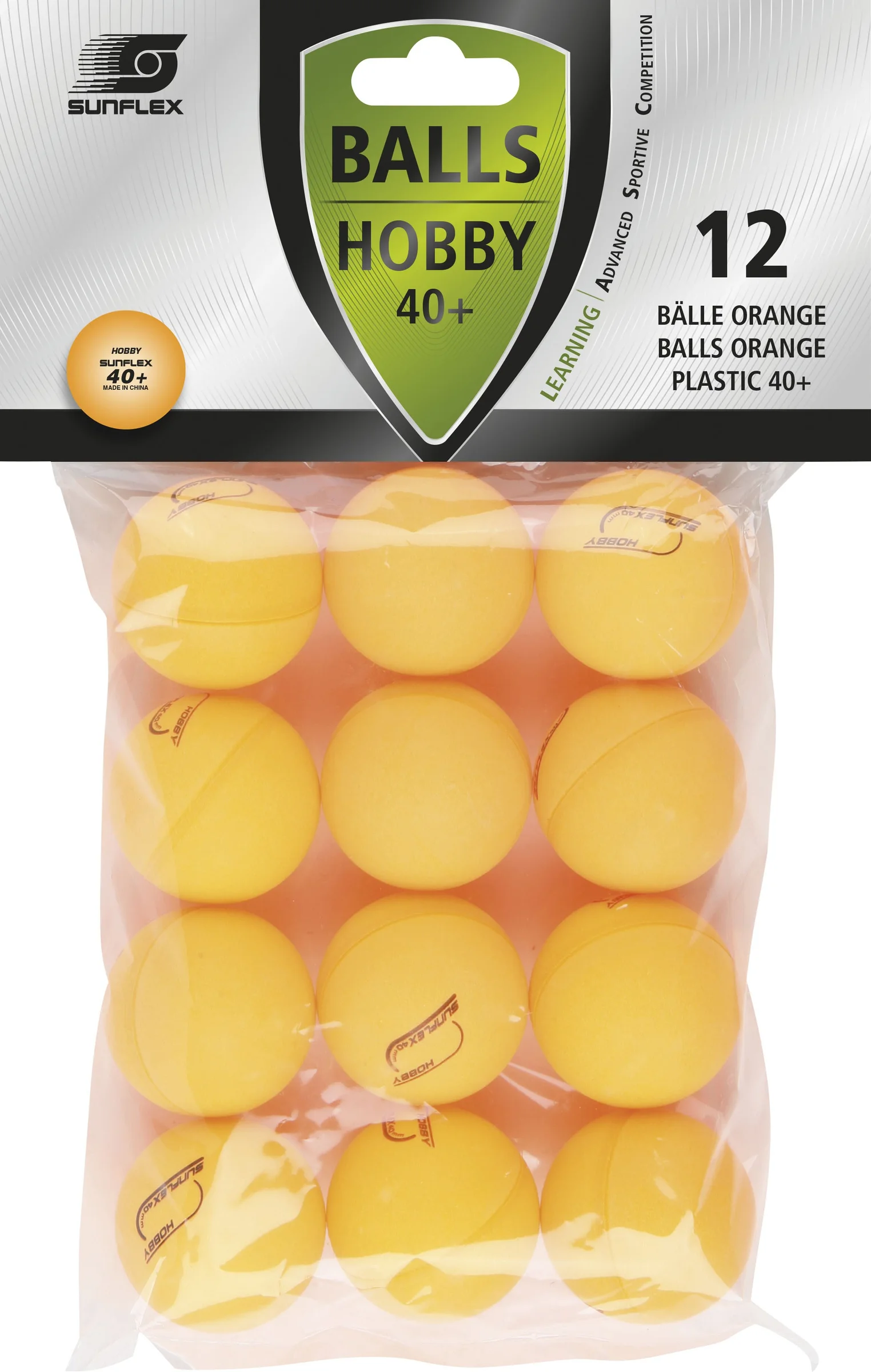 Φωτογραφία προϊόντος: Μπαλάκια Ping Pong Sunflex Hobby PVC 12 Τεμάχια Πορτοκαλί