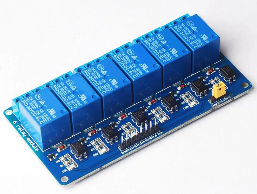 Φωτογραφία προϊόντος: 6 Channel Relay Module with light coupling 5V Ρελέ