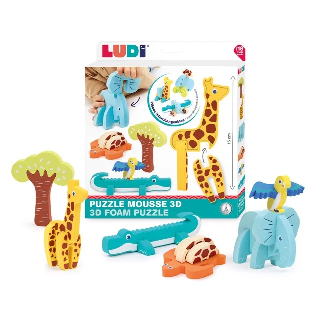 Φωτογραφία προϊόντος: 3D Παζλ από Μαλακό Υλικό «Ζωάκια Ζούγκλας» (18+ μηνών) - Ludi