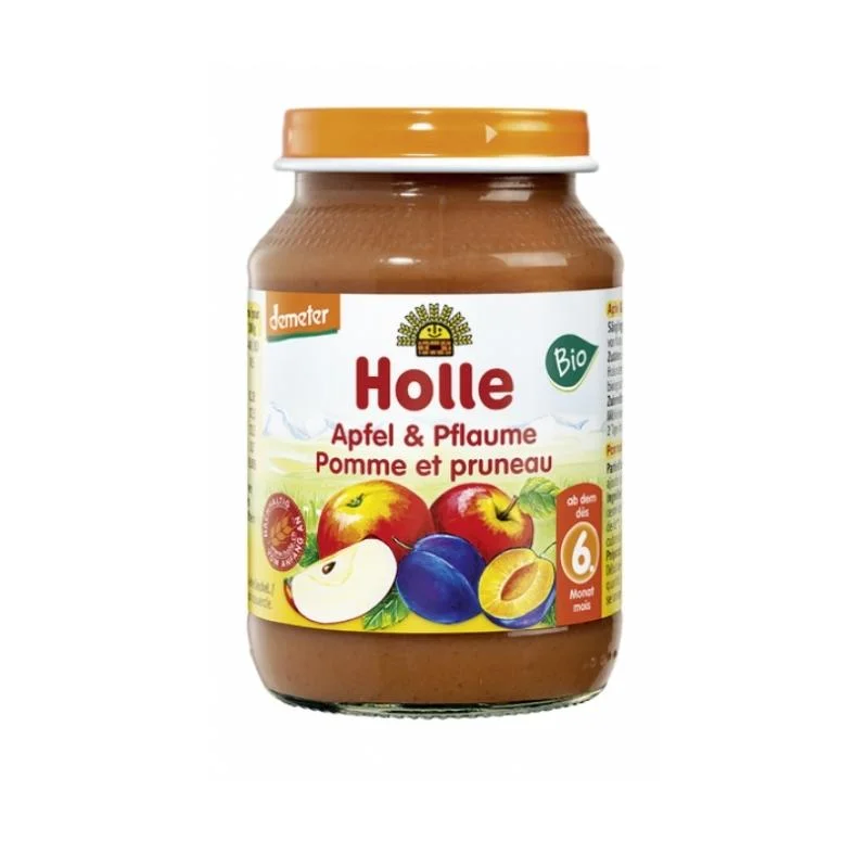 Φωτογραφία προϊόντος: Holle βιολογικό πουρεδάκι Μήλο και Δαμάσκηνο σε βάζο 190 γρ.