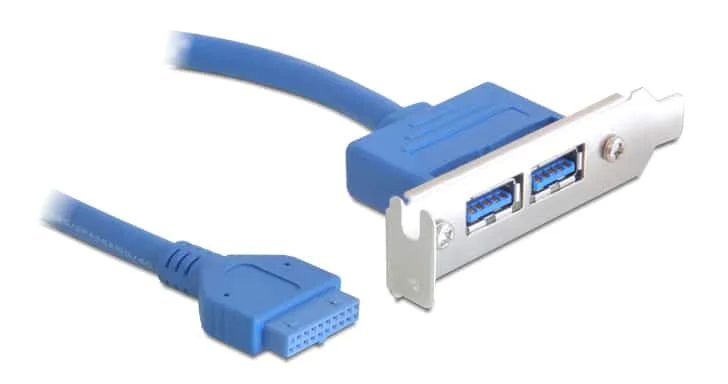 Φωτογραφία προϊόντος: DELOCK κάρτα επέκτασης USB 19 pin σε 2x USB 3.0 82976, low profile