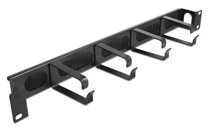Φωτογραφία προϊόντος: DELOCK cable management 67033, 19"/1U rack, 4x γάντζοι +amp; βούρτσα, μαύρο