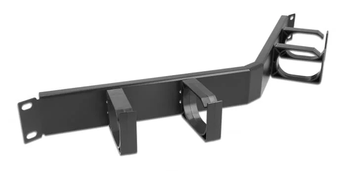 Φωτογραφία προϊόντος: DELOCK cable management 66667, rack 19"/1U, 4x γάντζοι, γωνιακό, μαύρο