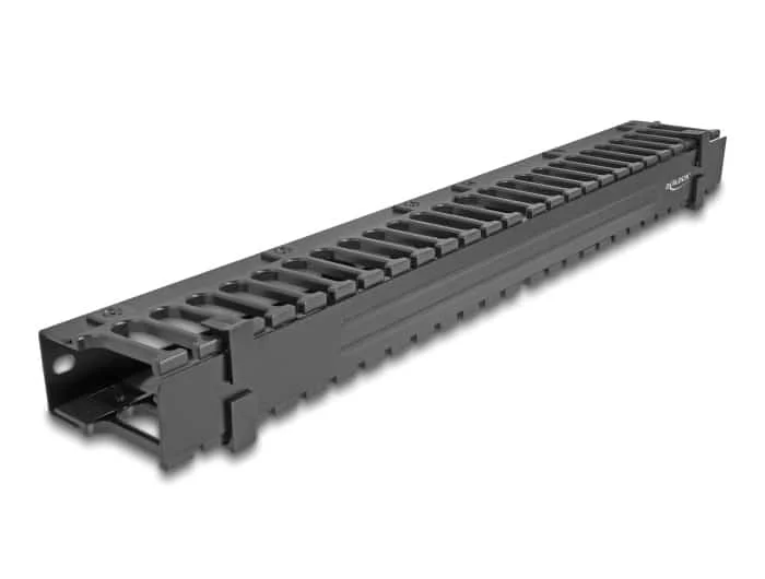 Φωτογραφία προϊόντος: DELOCK cable management 67022 για rack 19"/1U, 3 ανοίγματα, μεταλλικό/πλαστικό, μαύρο