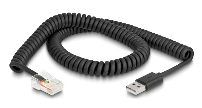 Φωτογραφία προϊόντος: DELOCK καλώδιο USB σε RJ50 90602 για barcode scanner, spiral, 2m, μαύρο