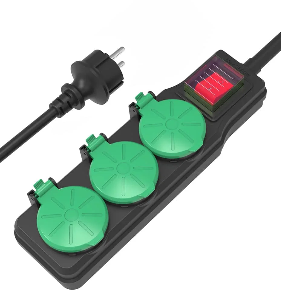Φωτογραφία προϊόντος: POWERTECH πολύπριζο PT-1070, 3x schuko, IP44, 16A, 1.5m, μαύρο