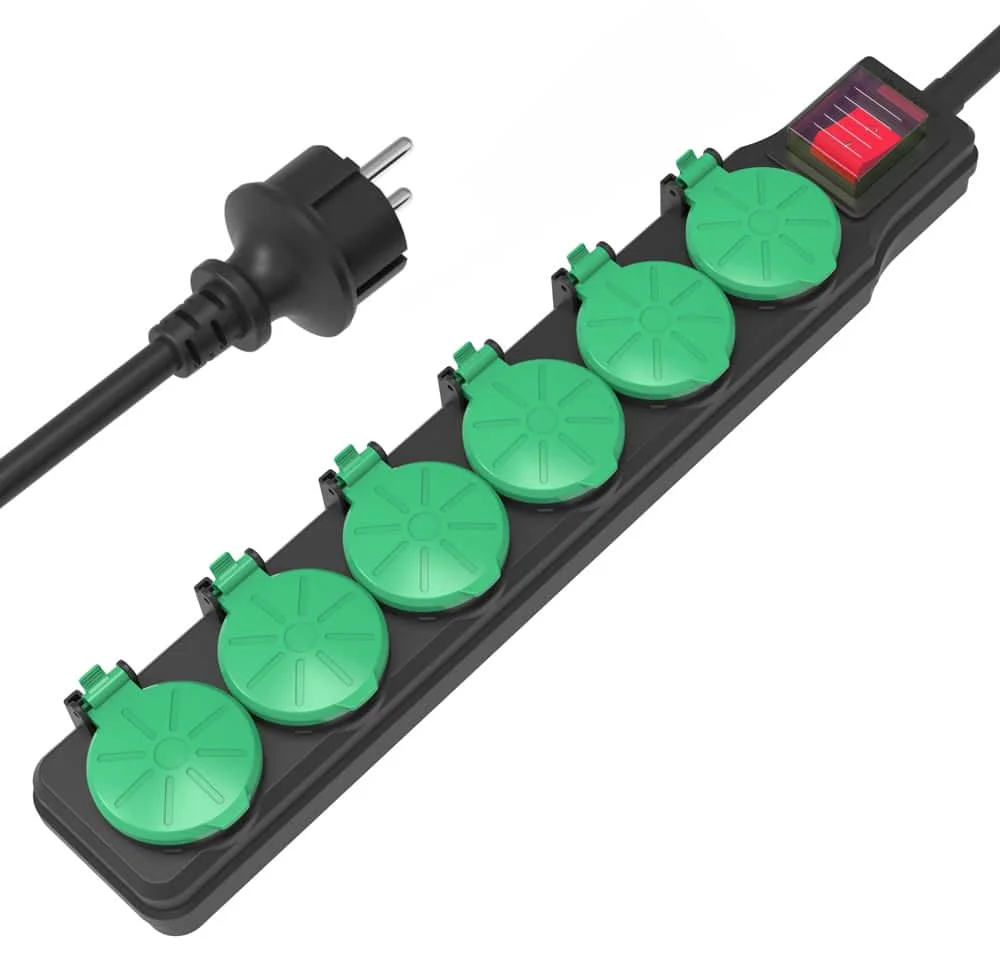 Φωτογραφία προϊόντος: POWERTECH πολύπριζο PT-1071, 6x schuko, IP44, 16A, 1.5m, μαύρο