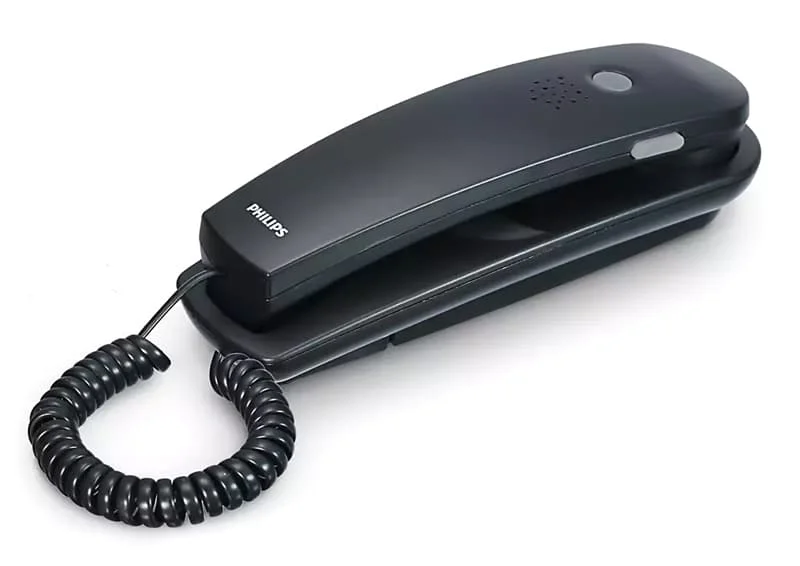 Φωτογραφία προϊόντος: PHILIPS ενσύρματο τηλέφωνο TD2801B/00, επιτραπέζιο ή επιτοίχιο, μαύρο