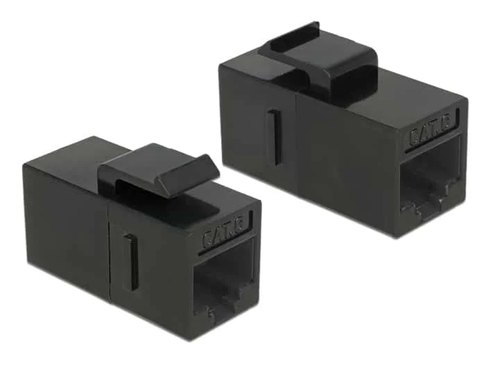 Φωτογραφία προϊόντος: DELOCK Keystone module RJ45 86381, θηλυκό σε θηλυκό, Cat 6 UTP, μαύρο