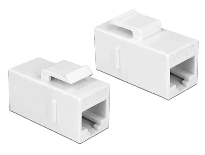 Φωτογραφία προϊόντος: DELOCK Keystone module RJ45 86379, θηλυκό σε θηλυκό, Cat 6 UTP, λευκό