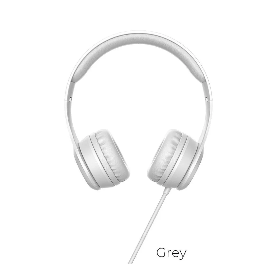 Φωτογραφία προϊόντος: . HOCO wire headphones Jack 3,5 mm with microphone W21 grey