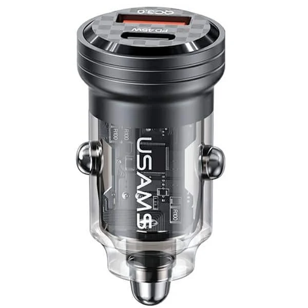 Φωτογραφία προϊόντος: Usams Car Charger C35 USB+usb-C 45w Fast Charge Black Cc175cc01 (us-Cc175)