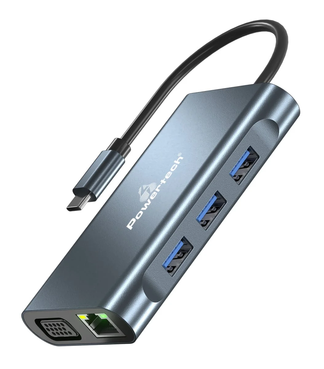 Φωτογραφία προϊόντος: POWERTECH docking station BYL-2311 8 θυρών, USB-C σύνδεση, 100W PD, γκρι